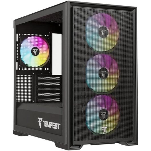 Tempest Stronghold ARGB M-ATX Vetro temperato USB 3.0 Nero