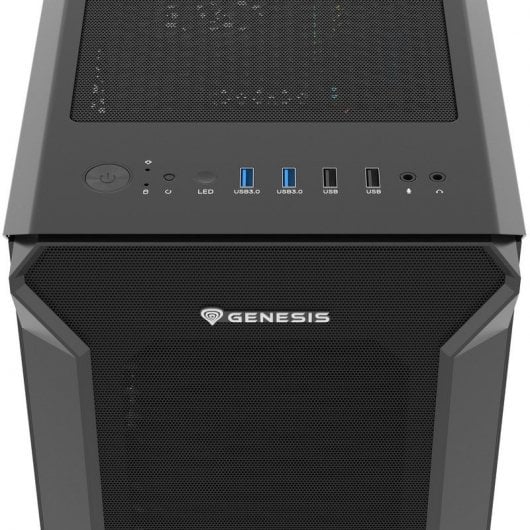 Genesis Irid 505F Midi Tower in vetro temperato USB 3.0 Nero