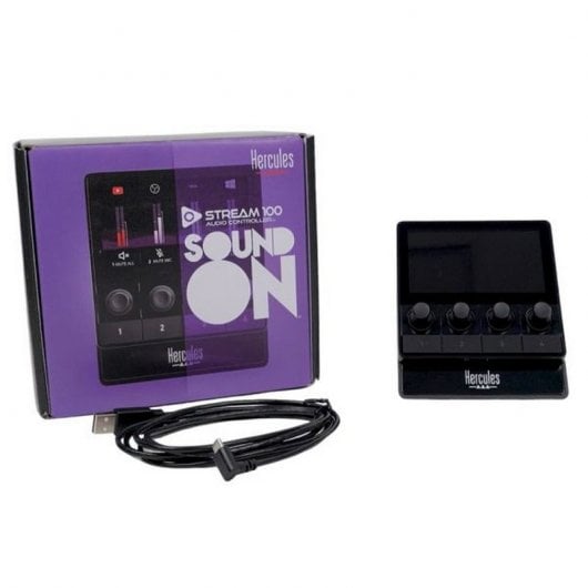 Hercules Stream 100 Controlador de Audio para Streaming Negro