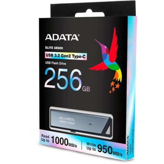 Unidad flash Adata UE800 256GB USB-C 3.2 Gen2 1000MB/s deslizable aluminio