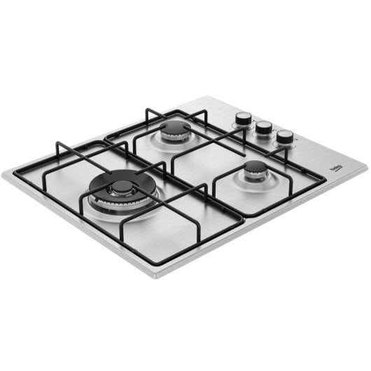 Beko HIGG 63125 SCX Placa de Gas 3 Zonas 60cm Acero Inoxidable
