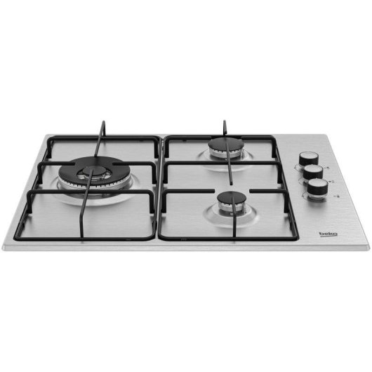 Beko HIGG 63125 SCX Placa de Gas 3 Zonas 60cm Acero Inoxidable