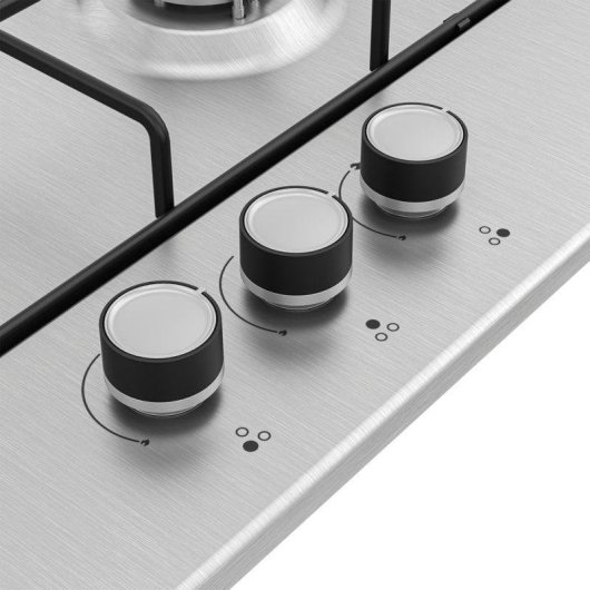 Beko HIGG 63125 SCX Placa de Gas 3 Zonas 60cm Acero Inoxidable