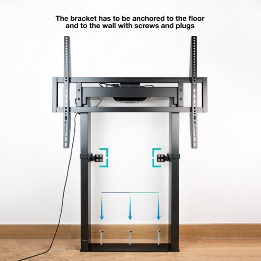 TooQ Titan Elektrischer fester Bodenständer für Fernseher von 55 bis 100 Zoll, VESA 800 x 600, bis zu 120 kg