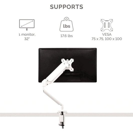 Fellowes Platinum Series Soporte Monitor 1 Brazo Mesa 32" VESA 75x75 a 100x100 Max 8Kg
