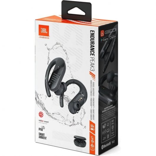 JBL Endurance Peak 3 Auriculares Desportivos Bluetooth Pretos