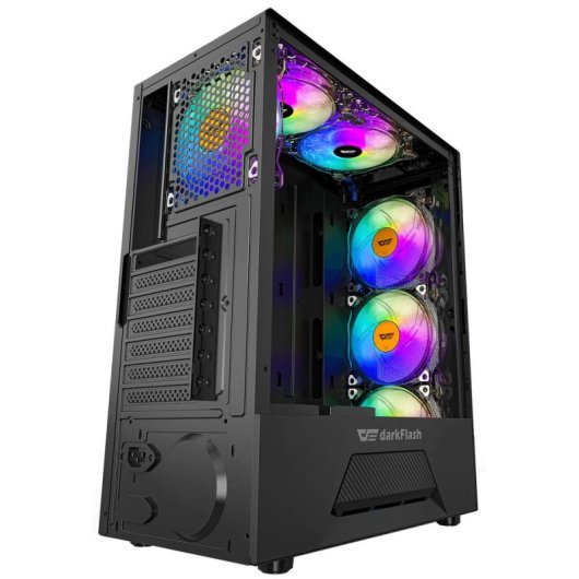 Torre darkFlash Leo Cristal Templado USB 3.0 Negra Gaming
