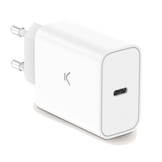 Chargeur Réseau Ksix PD Charge Ultra Rapide 30W USB-C 1m Blanc