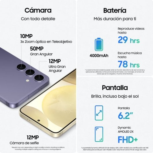 Samsung Galaxy S24 8/128GB Violeta Cobalt Libre + Cargador