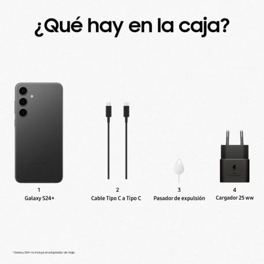 Samsung Galaxy S24 Plus 12/512GB Negro Onyx Libre + Cargador