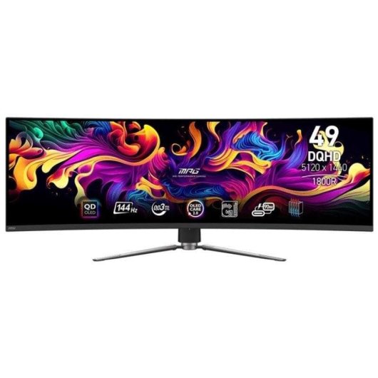 Monitor MSI MPG 491CQP 49" Dual QHD 144Hz QD-OLED Curved 0,03ms USB-C