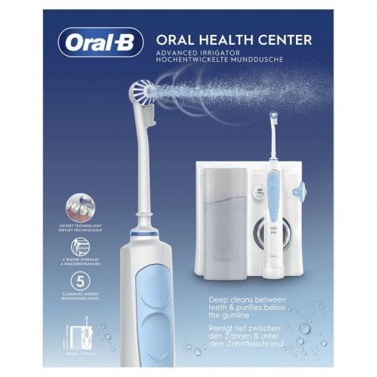 Oral-B Idropulsore Health Center Avanzato con 2 Beccucci Oxyjet, 2 Beccucci Con Getto D’acqua. 1 Idropulsore