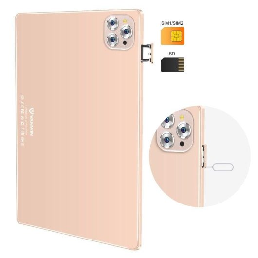 Tablet Vanwin V62 LTE 10,1" 4GB 64GB Dourada con Teclado e Stylus Pen