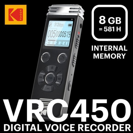 Kodak VRC450 Grabadora de Voz Digital Negra