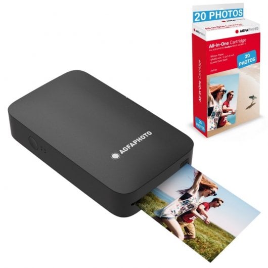 Agfaphoto Realipix Mini P Impressora Fotográfica Bluetooth Preta + 20 Fotos