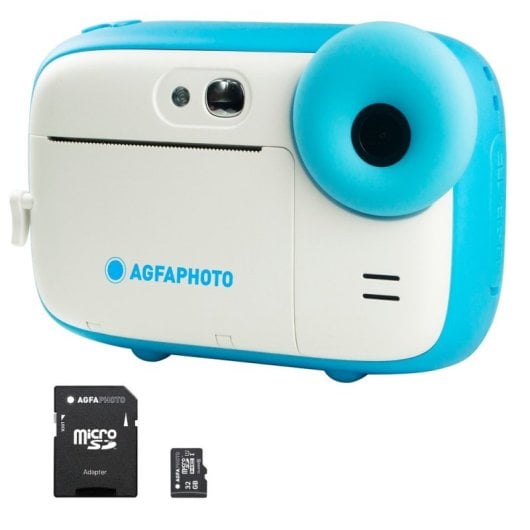 Pack Photo Agfa Realikids Instant CAM Bleu + 1 Carte Micro SD 32 Go