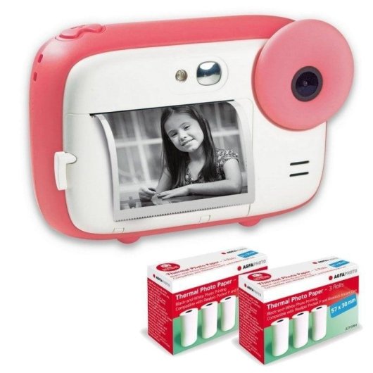 Cámara Instantânea Agfaphoto Realikids Instant Cam Flash Filtros Selfie Rosa