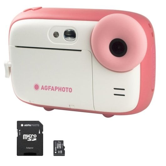 Pack Photo Agfa Realikids Instant CAM Rose + 1 Carte Micro SD 32 Go