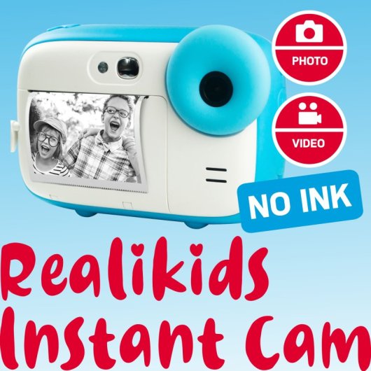 Agfa Photo Pack Realikids Instant CAM Blu + 3 rotoli extra di carta termica ATP3WH