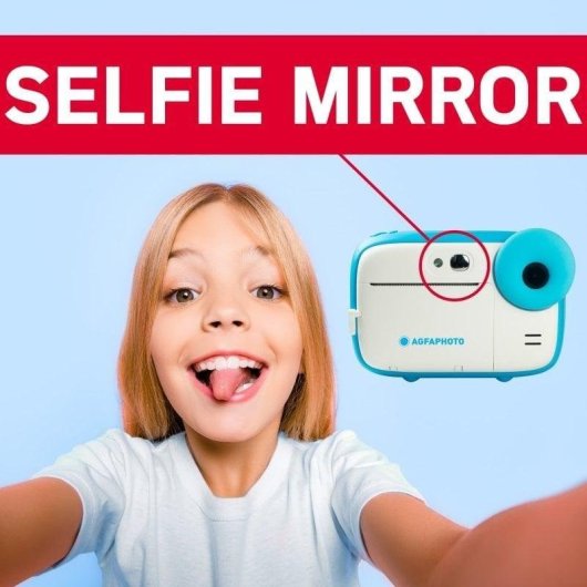 Cámara Instantánea Agfaphoto Realikids Instant Cam Flash Filter Selfie Blau