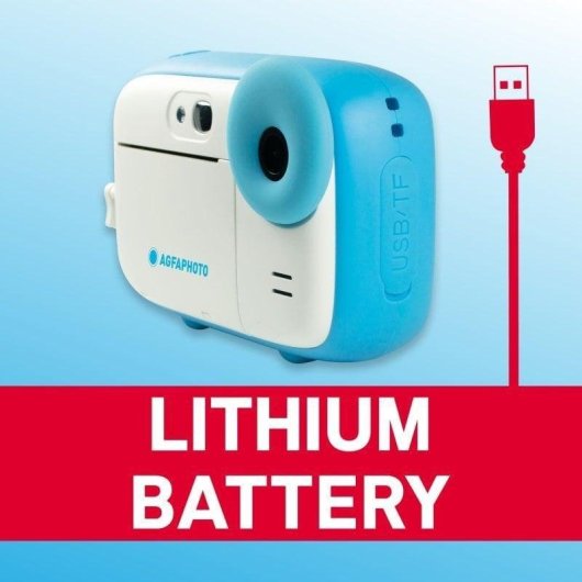 Cámara Instantánea Agfaphoto Realikids Instant Cam Flash Filter Selfie Blau