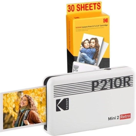 Fotodrucker Thermosublimation Bluetooth Kodak Mini 2 Retro tragbar 4Pass