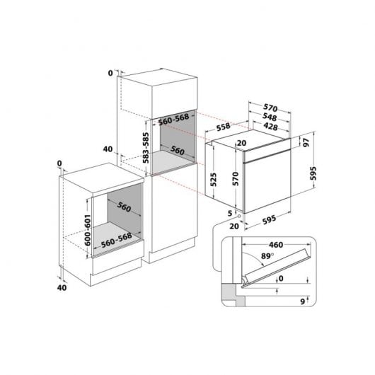 Whirlpool OMSR58RU1SB Horno Multifunción Pirolítico 71L A+ Negro