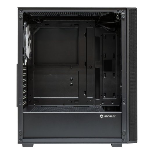 UNYkach Mir 100 Caja ATX Gaming Cristal Templado Lateral y 4 Ventiladores ARGB Negra