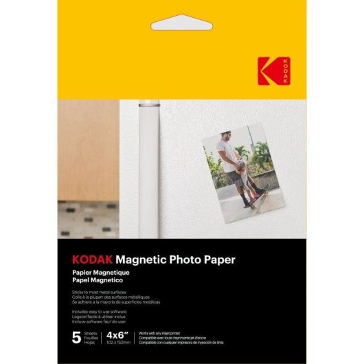 Carta fotografica magnetica Kodak 10x15 5 fogli compatibile inkjet