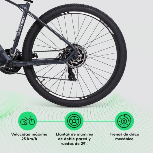 Youin Everest Bicicleta Montaña Eléctrica Aluminio Batería LG 21 Vel Shimano