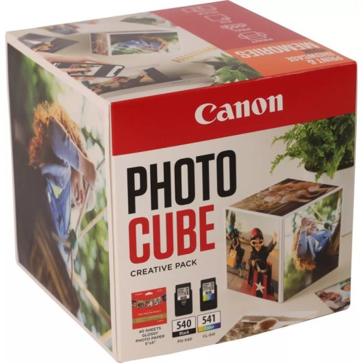 Canon Photo Cube Pack Cadre Magnétique + Encres PG-540/CL-541 + 40 Feuilles de Papier Photo Orange