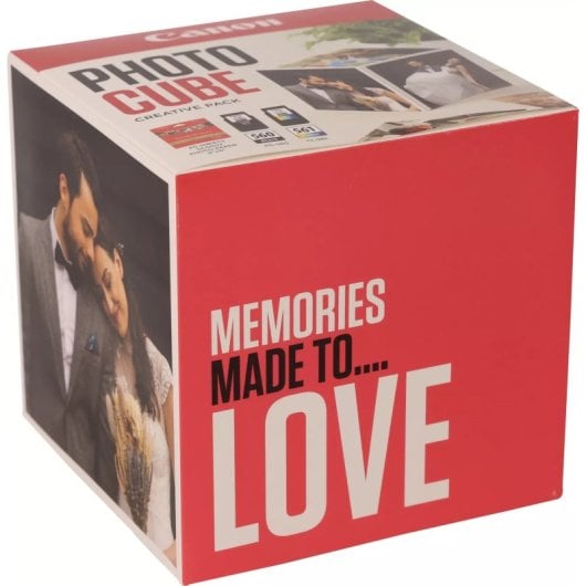Canon Photo Cube Pack Cadre Magnétique + Encres PG-560/CL-561 + 40 Feuilles de Papier Photo Rose
