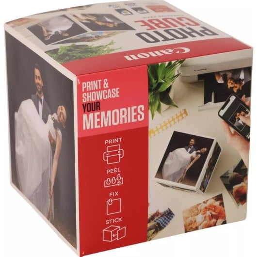 Canon Photo Cube Pack Cadre Magnétique + Encres PG-560/CL-561 + 40 Feuilles de Papier Photo Rose