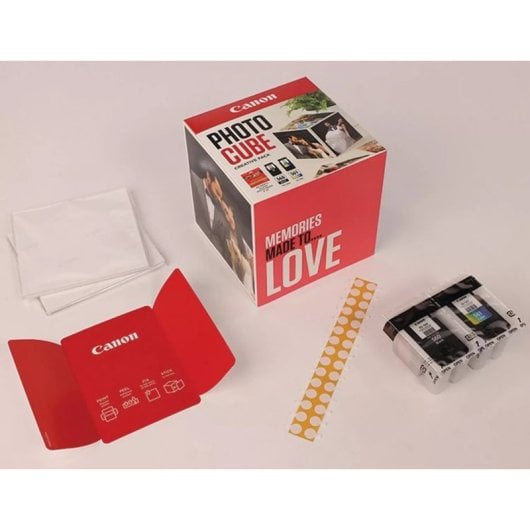 Canon Photo Cube Pack Cadre Magnétique + Encres PG-560/CL-561 + 40 Feuilles de Papier Photo Rose