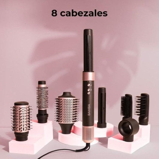 Cecotec Bamba CeramicCare AirGlam Cepillo de Aire Multifunción 8 en 1 con Tecnología Coanda 1400W