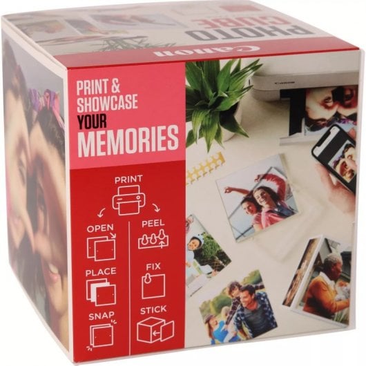 Canon Photo Cube Pack Cadre Magnétique + 40 Feuilles de Papier Photo Rose