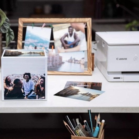 Fotopapier Canon Photo Cube Pack 2311B077 13x13 cm Glanz 40 Blatt Magnetrahmen Orange