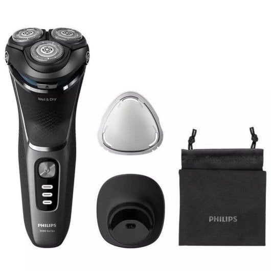 Rasoir pour Visage Philips Shaver 3000 Series S3343/13 Sans Fil 60min Sec et Humide 3 Têtes Charge Rapide