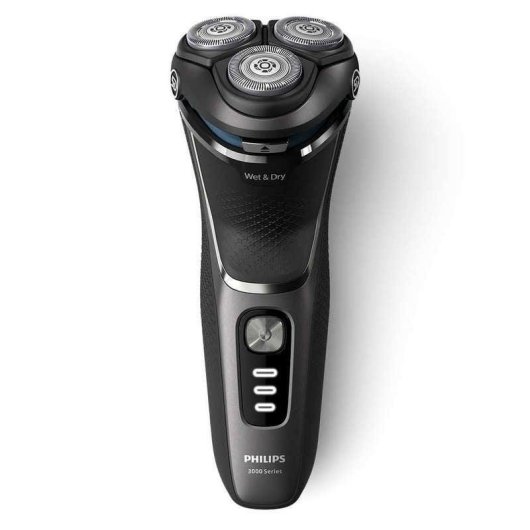 Máquina de Barbear Facial Philips Shaver 3000 Series S3343/13 Recarregável 60min Seco e Molhado 3 Cabeças Flexíveis Carga Rápida