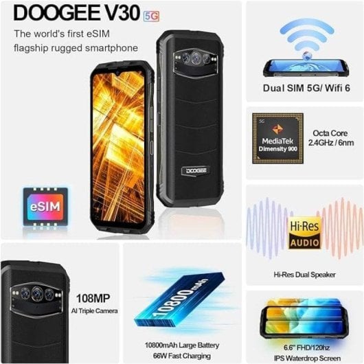 Doogee V30 5G 8GB 256GB 6.6" Naranja