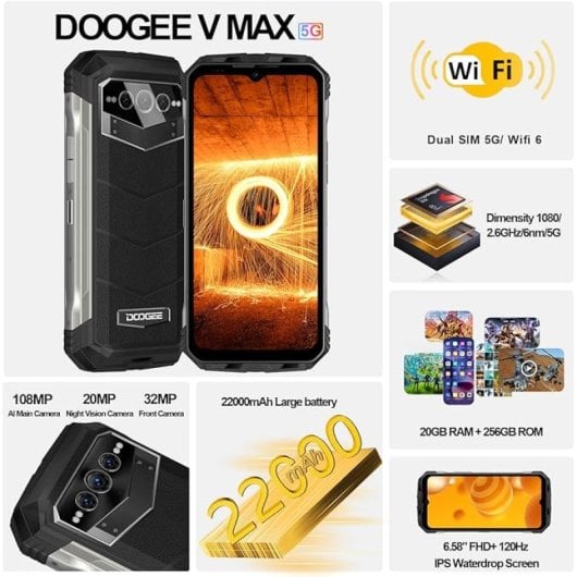 Doogee V MAX 5G 12/256GB Plata Libre