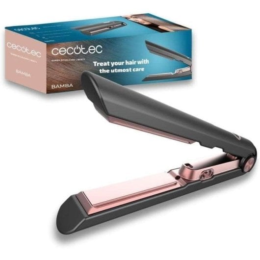 Prancha de Cabelo Cerâmica Sem Fios Cecotec Bamba RitualCare Liberty 180ºC 1 Configuração Preto Rosa