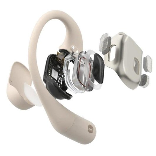 Auricolari Shokz OpenFit wireless Bluetooth Open-Ear IP54 con microfono beige