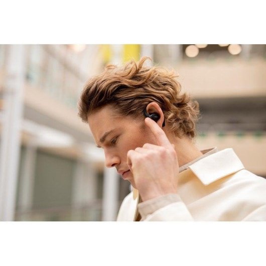 Auricolari Shokz OpenFit wireless Bluetooth Open-Ear IP54 con microfono beige