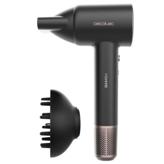 Secador de Cabelo Iónico Profissional Cecotec IoniCare RockStar AirSonic 1800W 2 Temperaturas 8 Velocidades com Difusor Tela Digital Castanho