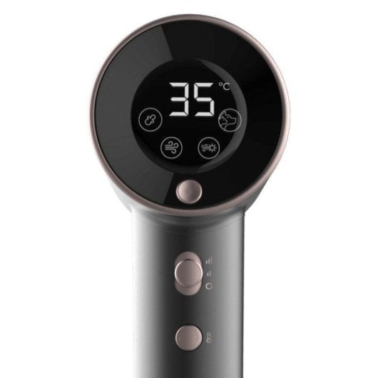 Secador de Cabelo Iónico Profissional Cecotec IoniCare RockStar AirSonic 1800W 2 Temperaturas 8 Velocidades com Difusor Tela Digital Castanho