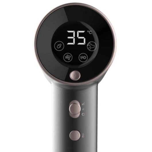 Secador de Cabelo Iónico Profissional Cecotec IoniCare RockStar AirSonic 1800W 2 Temperaturas 8 Velocidades com Difusor Tela Digital Castanho