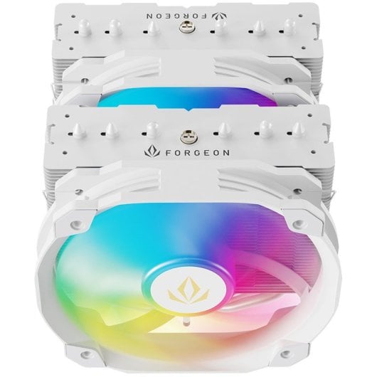 Forgeon Windlord RGB Blanc 6Pipes Double Dissipateur Thermique Ventilateur CPU 2x140mm Blanc