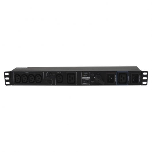 Lapara Wartungs-Bypass-Schalter und Schuko-Steckdosenleiste für 19-Zoll-Rack, Schwarz