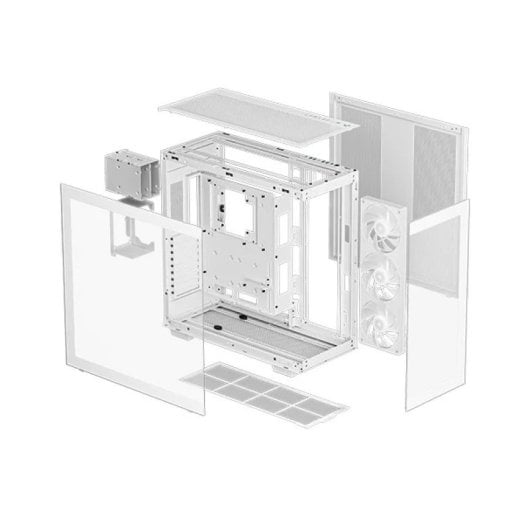 DeepCool CH780 ARGB Moyenne Tour ATX Verre Trempé USB-C Blanc